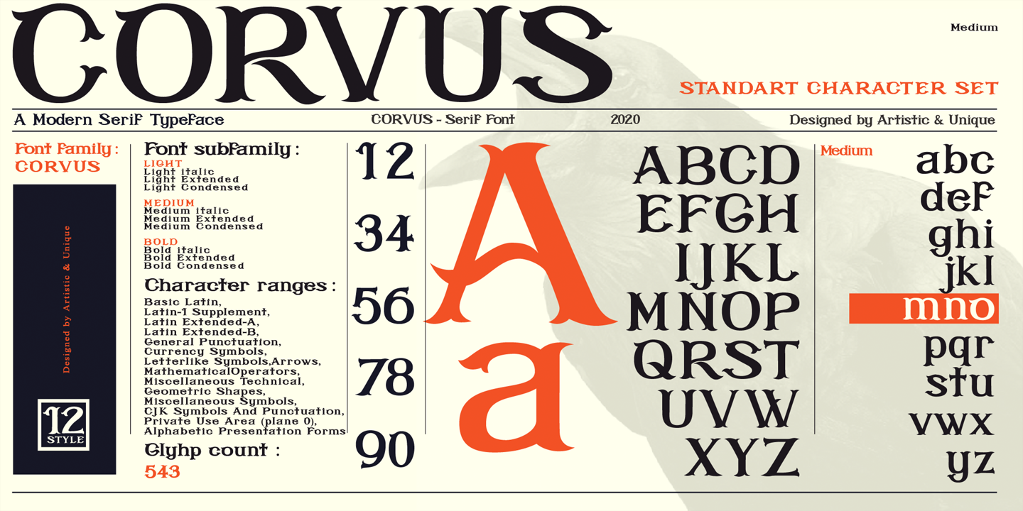 Example font Corvus #12